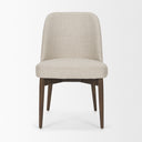 Abbie Curved Back Oatmeal Fabric Armless Dining Chair - Default Title