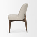 Abbie Curved Back Oatmeal Fabric Armless Dining Chair - Default Title