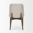 Abbie Curved Back Oatmeal Fabric Armless Dining Chair - Default Title
