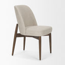 Abbie Curved Back Oatmeal Fabric Armless Dining Chair - Default Title