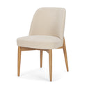 Abbie Curved Back Oatmeal Fabric Dining Side Chair - Default Title