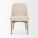 Abbie Curved Back Oatmeal Fabric Dining Side Chair - Default Title