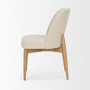 Abbie Curved Back Oatmeal Fabric Dining Side Chair - Default Title
