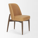 Abbie Slope Curved Back Tan Leather Dining Side Chair - Default Title