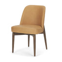 Abbie Slope Curved Back Tan Leather Dining Side Chair - Default Title