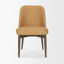 Abbie Slope Curved Back Tan Leather Dining Side Chair - Default Title