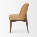 Abbie Slope Curved Back Tan Leather Dining Side Chair - Default Title