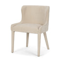 Nolan Slope Cream Chenille Dining Chair - Default Title