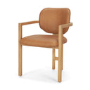 Carlisle Curved Back Tan Leather Tripod Frame Dining Armchair - Default Title