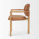 Carlisle Curved Back Tan Leather Tripod Frame Dining Armchair - Default Title