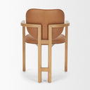Carlisle Curved Back Tan Leather Tripod Frame Dining Armchair - Default Title