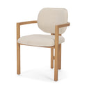 Carlisle Curved Back Cream Chenille Tripod Frame Dining Armchair - Default Title