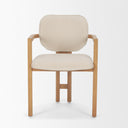 Carlisle Curved Back Cream Chenille Tripod Frame Dining Armchair - Default Title