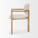 Carlisle Curved Back Cream Chenille Tripod Frame Dining Armchair - Default Title