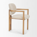 Carlisle Curved Back Cream Chenille Tripod Frame Dining Armchair - Default Title
