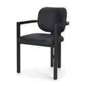 Carlisle Curved Back Black Leather Tripod Frame Dining Armchair - Default Title