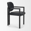 Carlisle Curved Back Black Leather Tripod Frame Dining Armchair - Default Title