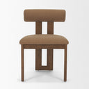 Tribeca Curve Open Back Mocha Fabric Tripod Frame Dining Chair - Default Title