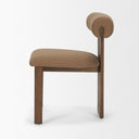 Tribeca Curve Open Back Mocha Fabric Tripod Frame Dining Chair - Default Title