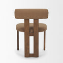 Tribeca Curve Open Back Mocha Fabric Tripod Frame Dining Chair - Default Title