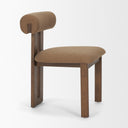Tribeca Curve Open Back Mocha Fabric Tripod Frame Dining Chair - Default Title