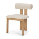 Tribeca Curve Open Back Cream Chenille Tripod Frame Dining Chair - Default Title