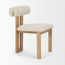 Tribeca Curve Open Back Cream Chenille Tripod Frame Dining Chair - Default Title