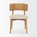Motley Curved Open Back Cream Fabric and Tan Leather Dining Chair - Default Title