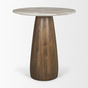 Allyson 32 Round Medium Brown Wood w Pink Marble Top Bistro Table - Default Title