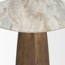 Allyson 32 Round Medium Brown Wood w Pink Marble Top Bistro Table - Default Title