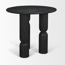Sonel Matte Black Wood Pedestal Foyer Table - Default Title