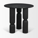 Sonel Matte Black Wood Pedestal Foyer Table - Default Title