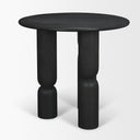 Sonel Matte Black Wood Pedestal Foyer Table - Default Title