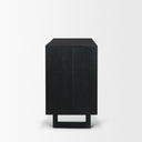 Grier Matte Black Stained Wood w Black Cane Accent Cabinet - Default Title