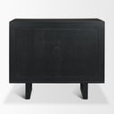 Grier Matte Black Stained Wood w Black Cane Accent Cabinet - Default Title