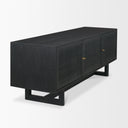Grier 65 Black Solid Wood W Black Cane Media Console - Default Title