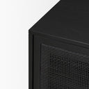 Grier 65 Black Solid Wood W Black Cane Media Console - Default Title