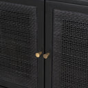 Grier 65 Black Solid Wood W Black Cane Media Console - Default Title