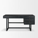 Grier 60 Black Solid Wood W Black Cane Office Desk - Default Title