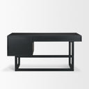 Grier 60 Black Solid Wood W Black Cane Office Desk - Default Title