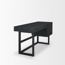 Grier 60 Black Solid Wood W Black Cane Office Desk - Default Title