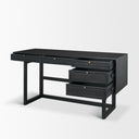Grier 60 Black Solid Wood W Black Cane Office Desk - Default Title