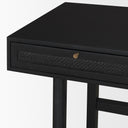 Grier 60 Black Solid Wood W Black Cane Office Desk - Default Title