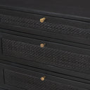 Grier 60 Black Solid Wood W Black Cane Office Desk - Default Title