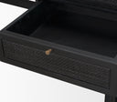 Grier 60 Black Solid Wood W Black Cane Office Desk - Default Title