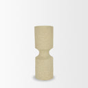 Akira Small Textured Beige Metal Pillar Candle Holder - Default Title