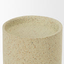 Akira Small Textured Beige Metal Pillar Candle Holder - Default Title