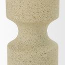 Akira Small Textured Beige Metal Pillar Candle Holder - Default Title