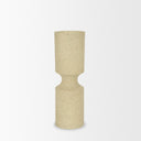 Akira Large Textured Beige Metal Pillar Candle Holder - Default Title