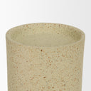 Akira Large Textured Beige Metal Pillar Candle Holder - Default Title